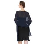 BEAUTELICATE Stola Mavi Midnight Blue Şifon Şık Omuz Kadın Şal