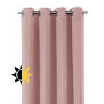 BEAUTEX Halkalı karartma perdesi, karartma halkalı perde, ışık geçirmez, karartma, boyut ve renk seçilebilir (genişlik: 140 cm, yükseklik: 145 cm, gül kurusu)