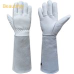 Beautifyy Bahçe Eldivenleri, Delinmeye Dayanıklı ve Kesilmiş, Kalınlaşmış ve Çiçek Aranjmanları Için Uzun (Yurt Dışından) - Beyaz - XL