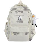Beautifyy Bayan Su Geçirmez Kawaii Kolej Sırt Çantası Kız Seyahat Modaya Uygun Naylon Kitap Çantası Kadın Okulu (Yurt Dışından) - 450*130*300mm - Beyaz - Backpack