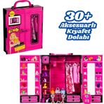 Beauty Aksesuarlı Gardırop - Barbie Dolap - Barbie Giysi Dolabı - Barbie Gardırop - Gardrop