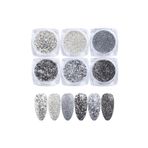 Beauty Box 6'lı Glitter Set Nail Art Resin Art Tırnak Süsleme Kalıcı Oje Protez Tırnak Süsleme Göz Makyajı