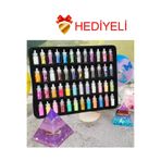 BEAUTY BOX COSMETIC Nail Art 48 Adet Mega Sim Pul Boncuk Seti Tırnak Göz Çevresi Süsleme Kalıcı Oje Protez Tırnak