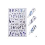 Beauty Box Kelebek Sticker Tırnak Süsleme Kendinden Yapışkanlı Etiket Tırnak Dövmesi 1. Stil