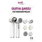 Beauty Vogue 6 Başlık 3 Aşamalı Led Şarjlı Ekranlı Peeling Yüz Masaj Cilt Bakım Cihazı Aleti Frimatör Brush