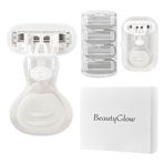 BeautyGlow Kadınlar için mini tıraş bıçağı, 1 saplı + 5 bıçak yedeği + 1 seyahat çantası, tıraş ve epilasyon için taşınabilir vücut tıraş bıçağı (beyaz)
