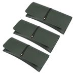 Beavorty 3 Lü Gözlük Kılıfı Seti PVC Deri Gözlük Saklama Çantası Taşınabilir ve Dayanıklı Güneş Gözlüğü Depolama Kutusu Yeşil Renk