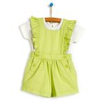 Bebbek Summer Princess Açık Yeşil Şort Salopet T-shirt Kız Bebek Takım