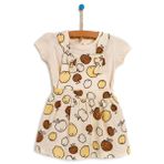 Bebbek Yenidoğan Spring Fruits Kız Bebek Ekru Elbise Tshirt 2'li Takım