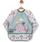 Bebe-Chi Bebechi Bambino Kids Uzun Kollu Mama ve Aktivite Önlüğü Uykucu Ayıcık(6-24 Ay) - Yeşil - Beyaz - 6 - 24 Ay
