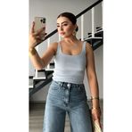 Bebe Mavi Kare Yaka Fitilli Askılı Atlet