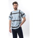 Bebe Mavisi Bisiklet Yaka Baskılı Basic Erkek T-Shirt E7109 - XL
