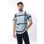 Bebe Mavisi Bisiklet Yaka Baskılı Basic Erkek T-shirt E7109