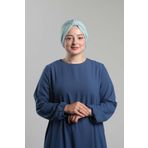 Bebe Mavisi Pratik Hazır Geçmeli Tesettür Bone Sandy Pileli Salaş 2121_11