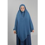 Bebe Mavisi Pratik Hazır Geçmeli Tesettür Eşarp Krep Bağcıklı Sufle Hijab 2313_11