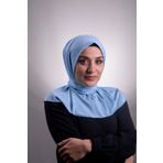 Bebe Mavisi Pratik Hazır Geçmeli Tesettür Eşarp Sandy Kumaş Arkadan Çıtçıtlı 2101_11