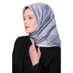 Bebe Mavisi Soyut Etnik Desen Twill İpek Eşarp
