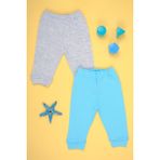 Bebe Tospik 2/'Li Pamuklu Yumuşak Kız - Erkek Bebek Alt - Mavi - 6 - 9 Ay