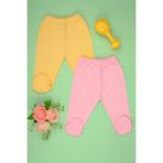 Bebe Tospik 2/'li Pamuklu Yumuşak Kız - Erkek Bebek Patikli Alt - Pembe - 3 - 6 Ay
