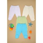 Bebe Tospik 4/'Lü Pamuklu Yumuşak Kız - Erkek Bebek Patikli Alt - Mavi - 6 - 9 Ay