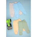 Bebe Tospik 4/'Lü Pamuklu Yumuşak Kız - Erkek Bebek Patikli Alt - Yeşil - 3 - 6 Ay