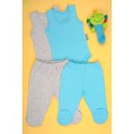 Bebe Tospik Pamuklu Yumuşak Kız - Erkek Bebek Patikli 2'li Takım - 9 - 12 Ay - Mavi