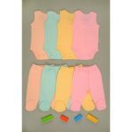 Bebe Tospik Pamuklu Yumuşak Kız - Erkek Bebek Patikli 4/'lü Takım - Pembe - 9 - 12 Ay