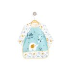 Bebechi Bambino Kids Uzun Kollu Mama ve Aktivite Önlüğü Fil (6-24 Ay) - Beyaz - Açık Mavi - 6 - 24 Ay