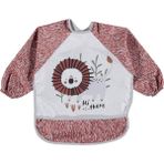 Bebechi Bambino Kids Uzun Kollu Mama ve Aktivite Önlüğü Sevimli Aslan (6-24 Ay) - Kırmızı - Beyaz - 6 - 24 Ay
