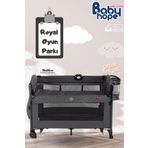 Bebeck Babyhope Royal Füme Oyun Parkı Anne Yanı Olabilen 70X110Cm Yatak Hediyeli