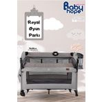 Bebeck Babyhope Royal Gri Oyun Parkı Anne Yanı Olabilen 70x110cm Yatak Hediyeli gri