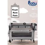 Bebeck Babyhope Royal Gri Oyun Parkı Anne Yanı Olabilen 70X110Cm Yatak Hediyeli