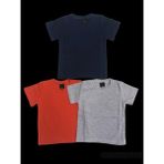 Bebedino Basic Düz Bisiklet Yaka Kısa Kollu Likralı Badi Sweat T-Shirt (3 Lü Paket Gri-Kırmızı-Lacivert) - 10 Yaş - Gri - Kırmızı - Lacivert