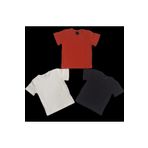 bebedino Basic Düz Bisiklet Yaka Kısa Kollu Likralı Badi Sweat T-shirt (3 Lü Paket Kırmızı-beyaz-siyah)