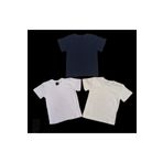 bebedino Basic Düz Bisiklet Yaka Kısa Kollu Likralı Badi Sweat T-shirt (3 Lü Paket Krem-lacivert-beyaz)