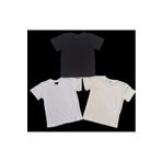 bebedino Basic Düz Bisiklet Yaka Kısa Kollu Likralı Badi Sweat T-shirt (3 Lü Paket Krem-siyah-beyaz)