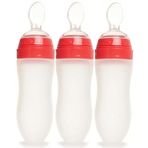 Bebedor 7509 3x120 ml Silikon Kaşıklı Şeffaf +6 Ay Biberon
