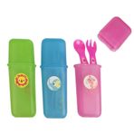 Bebedor 9557 Zoo Mavi Bebek Çatal ve Kaşık Seti