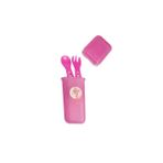 Bebedor 9557 Zoo Pembe Bebek Çatal ve Kaşık Seti