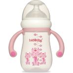 Bebedor 99322 Pembe Desenli 125 ml Geniş Ağızlı Kulplu PP Biberon