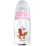 Bebedor Dar Ağızlı Cam Biberon 0+Ay 125 Ml -30302-Pembe