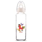Bebedor Desenli Cam Biberon 250ml, Şeffaf, At Deseni