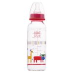 Bebedor Desenli Cam Biberon 3+Ay 250 ml. Kırmızı