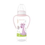 Bebedor Desenli Kulplu Kolay Kavrama 3+Ay 250 ml Pembe Desenli Biberon