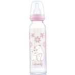 Bebedor Isıya Direnç Dayanıklı Cam Biberon 250ml, Pembe