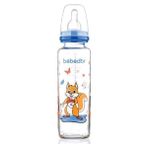 Bebedor Perfect sevimli Zürafa Desenli Cam Biberon 250 ml - Açık Mavi