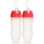 Bebedor Silikon Kaşıklı Biberon 120 ML, +6 Ay, Şeffaf, 2 Li Set