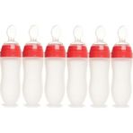 Bebedor Silikon Kaşıklı Biberon 120ML +6 Ay Şeffaf (KOD:7509) (6 Lı Set) - 120 ml