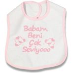 Bebegen Babam Beni Çok Seviyoo Pembe Mama Önlüğü - Renkli