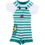 Bebegen Erkek Bebek Yeşil Beyaz Çizgili Tişörtlü Tulum - 3 - 6 Ay - Renkli